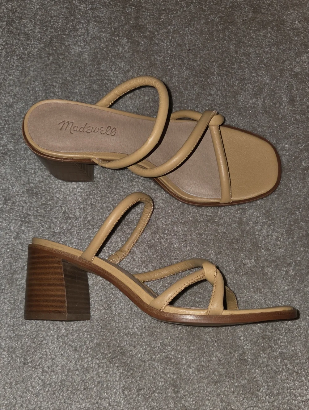 Madewell Tan Strappy Block Heel Sandals